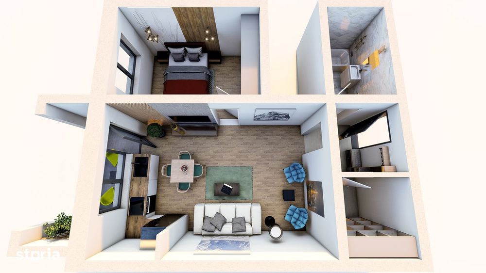 Apartament 49 mp, etaj 2, 78 800 euro, TVA inclus, Subcetate City 2.