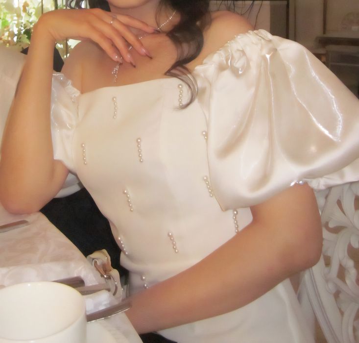 Прокат платья. Белое жемчужное