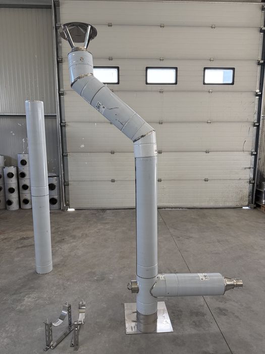 Horn cos de inox dublu izolat cu baza la sol. 8mm tabla