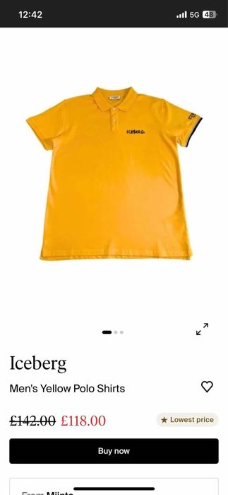 Жълта  мъжка тениска с яка на Iceberg