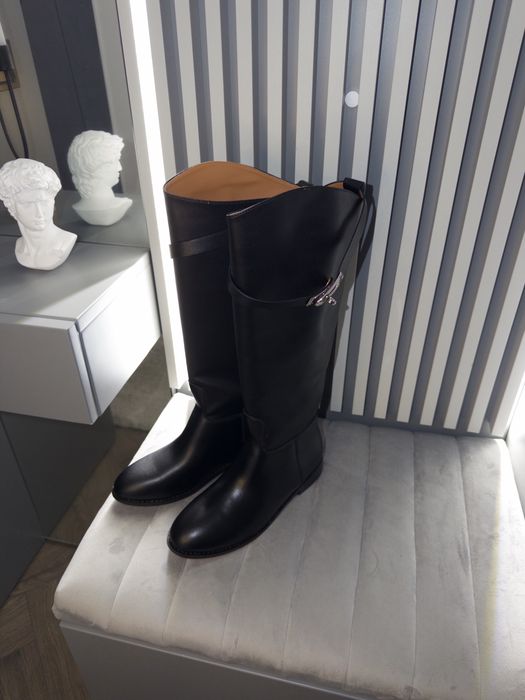 Cizme de piele neagra, calitative Hermes