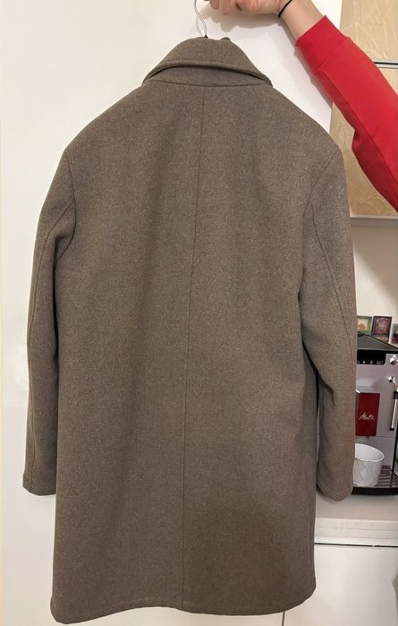 Мъжко вълнено палто в кафяв цвят ХS размер Mango
