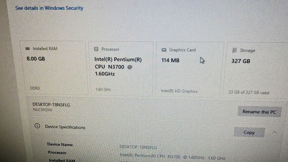 Micro PC mini PC, Intel NUC NUC5PGYH, W10 64b