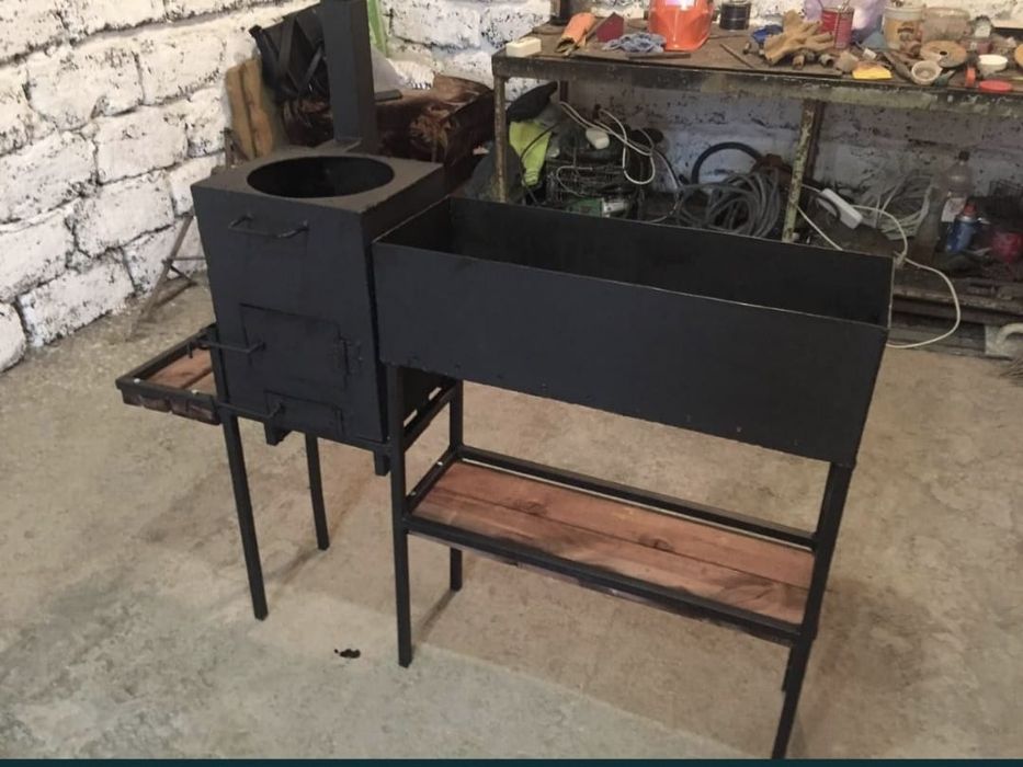 Мангал с печь под казан