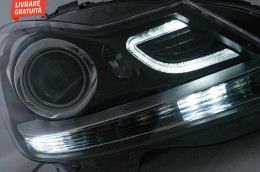 Faruri LED DRL Mercedes C-Class W204 S204 Facelift (2011-2014) Negru S