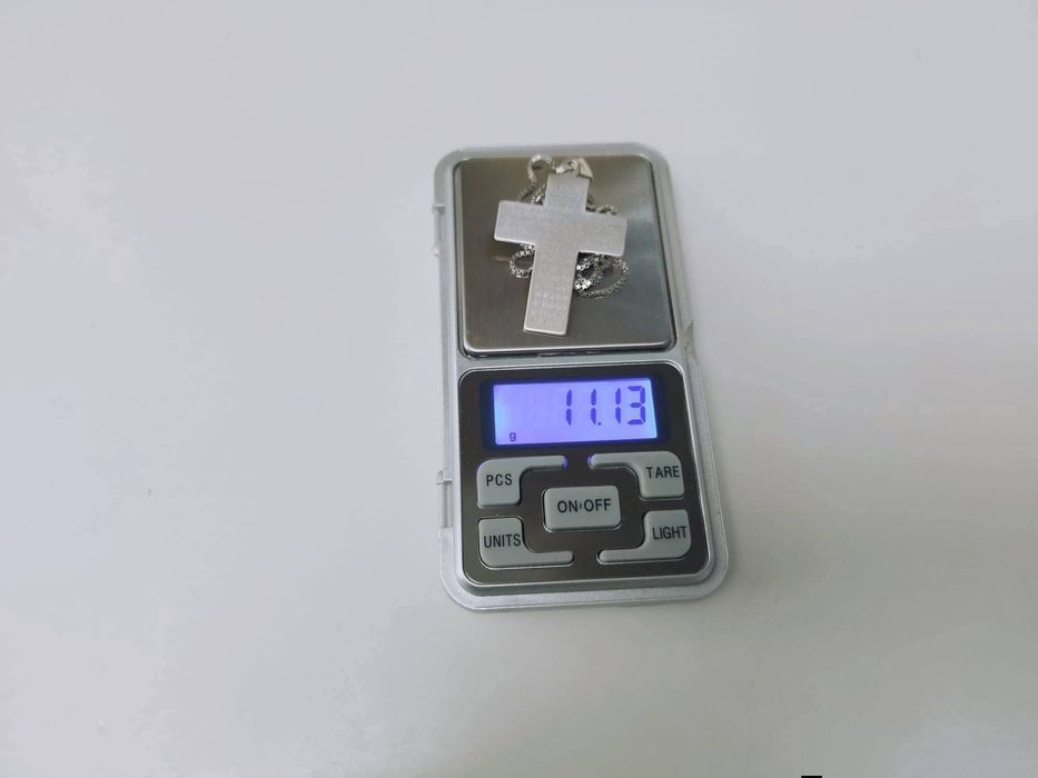Vechi colier lant argint 925 cu o cruce