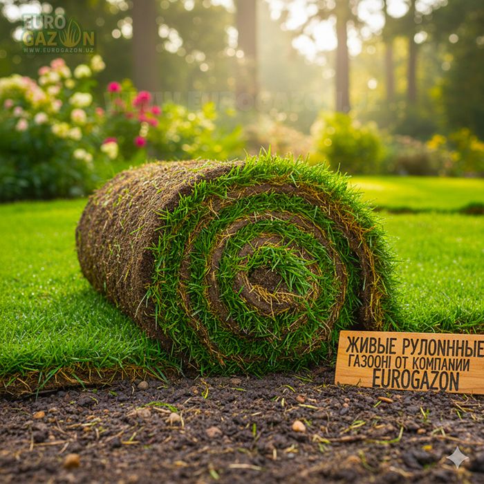 Газон в рулонах сегодня — приедем, уложим