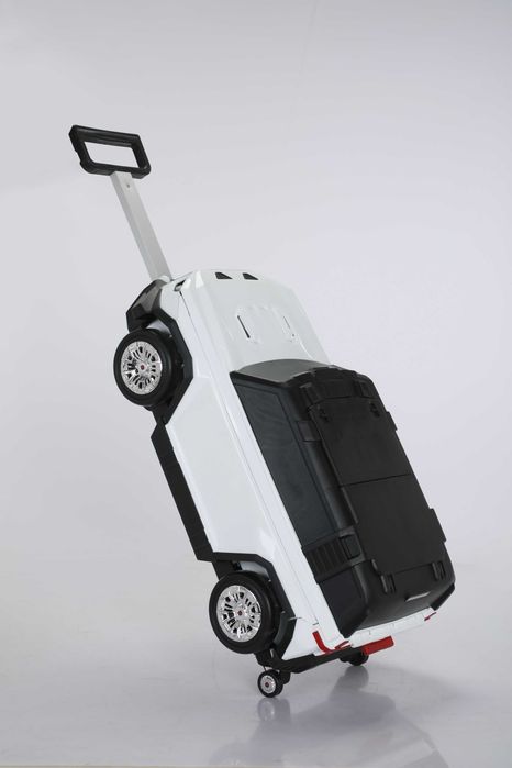Valiza tip masinuta, Kinderauto SPEED, multifunctionala 2 in 1 #White