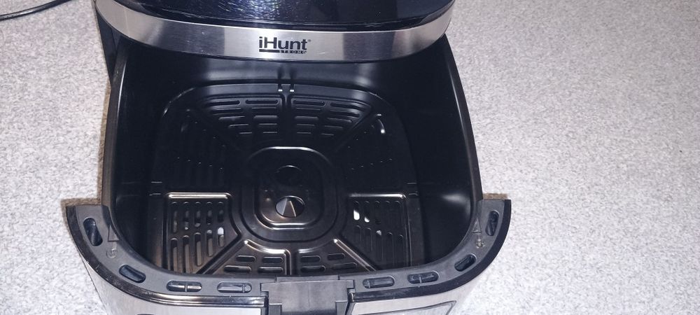 Friteuza cu aer cald, fara ulei, iHunt Bro Air Fryer Ultra, Capacitate 9 litri Sertar cu geam transparent  Ecran digital  12 functii de gatire