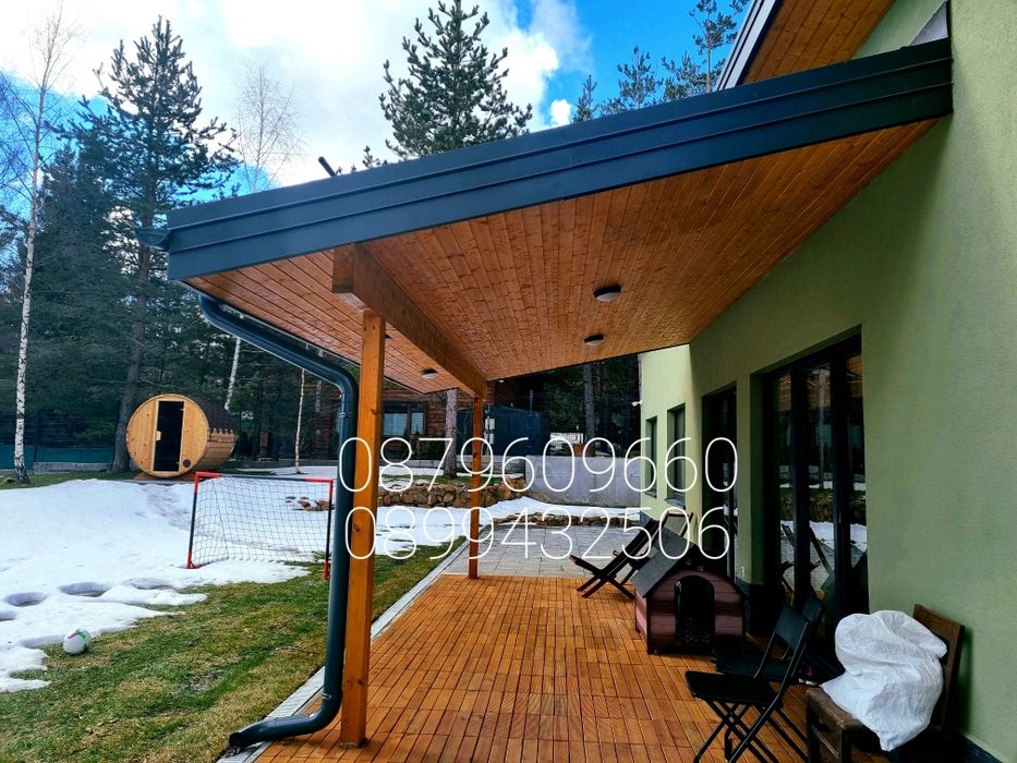 Направа на всякакъв вид дървени Навеси Козирки тераси беседки. В цялат