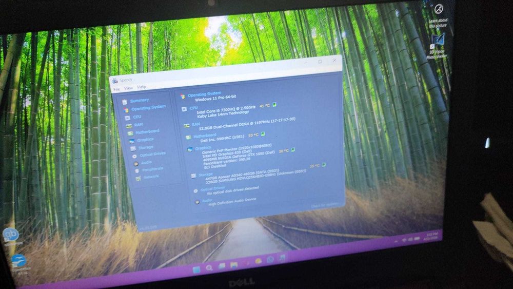 Laptop Dell Inspirion i5 -32 gb RAM,  placa video 4 gb 1050 gb