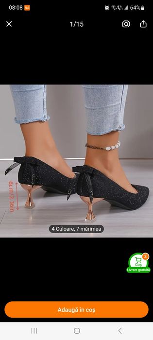 Pantofi 34 negri
