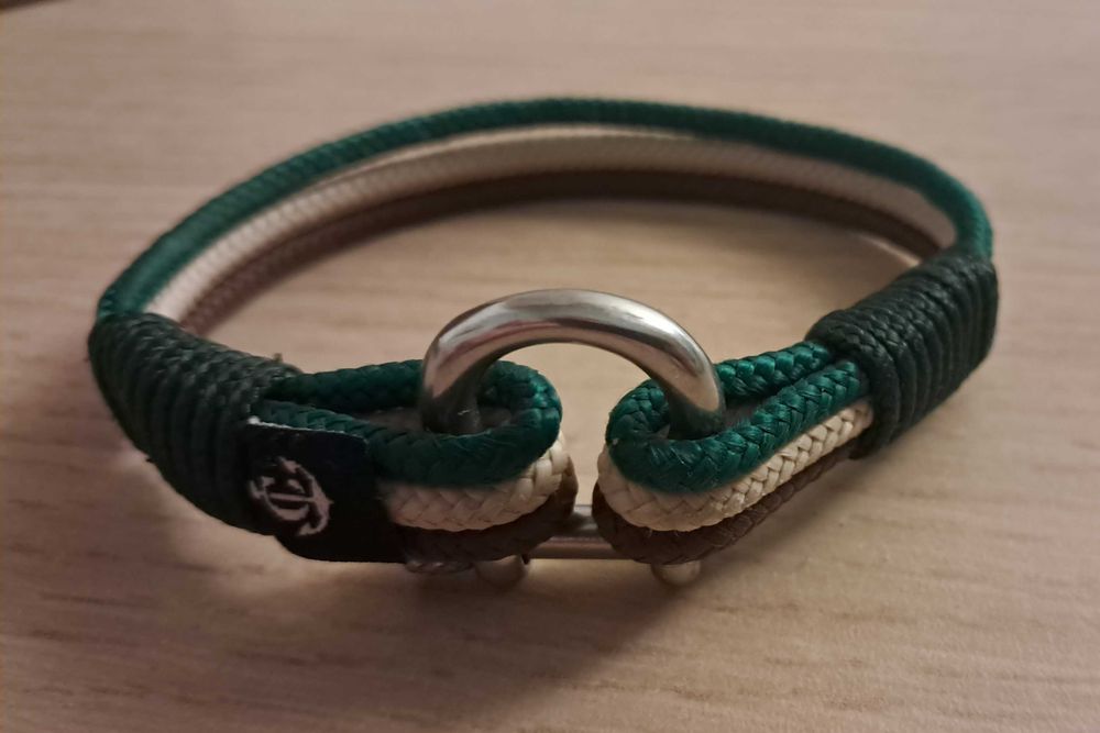 Brățară marinărească Constantin Nautics pe culorile maro, alb, verde