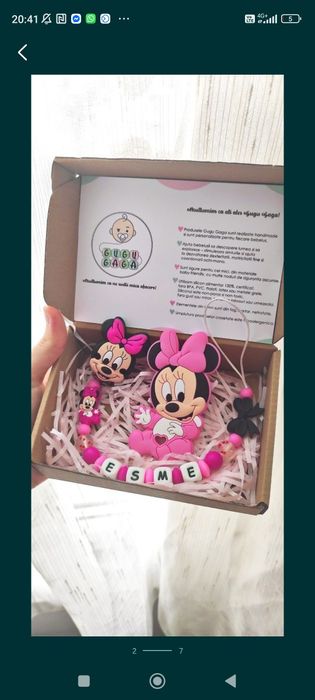 Lantisoare din silicon pentru suzetă personalizate cadou bebelusi