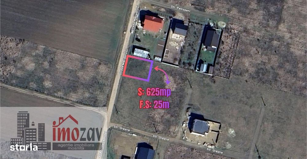 Parcelă de vânzare pe Str. Merișorului – Moșnița Veche