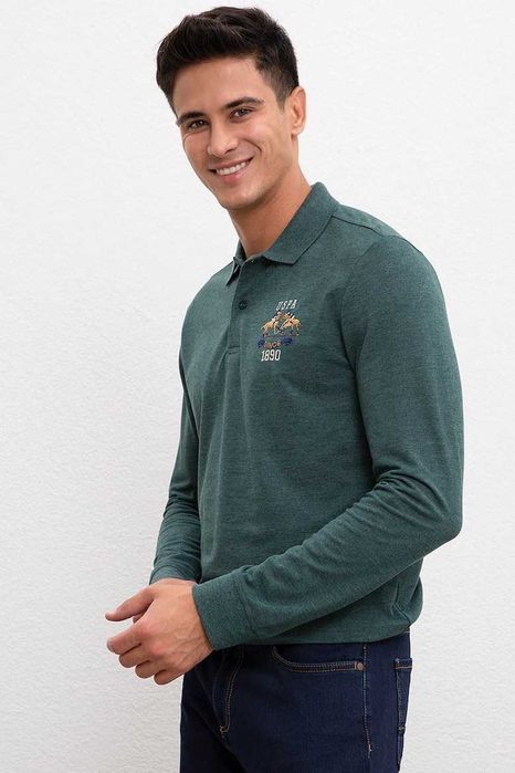 Bluza polo din material pique marca U.S. Polo Assn. marime M