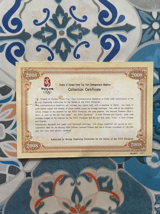 Олимпийская медаль Beijing 2008