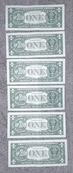 1 долар / 6 броя / Поредни номера