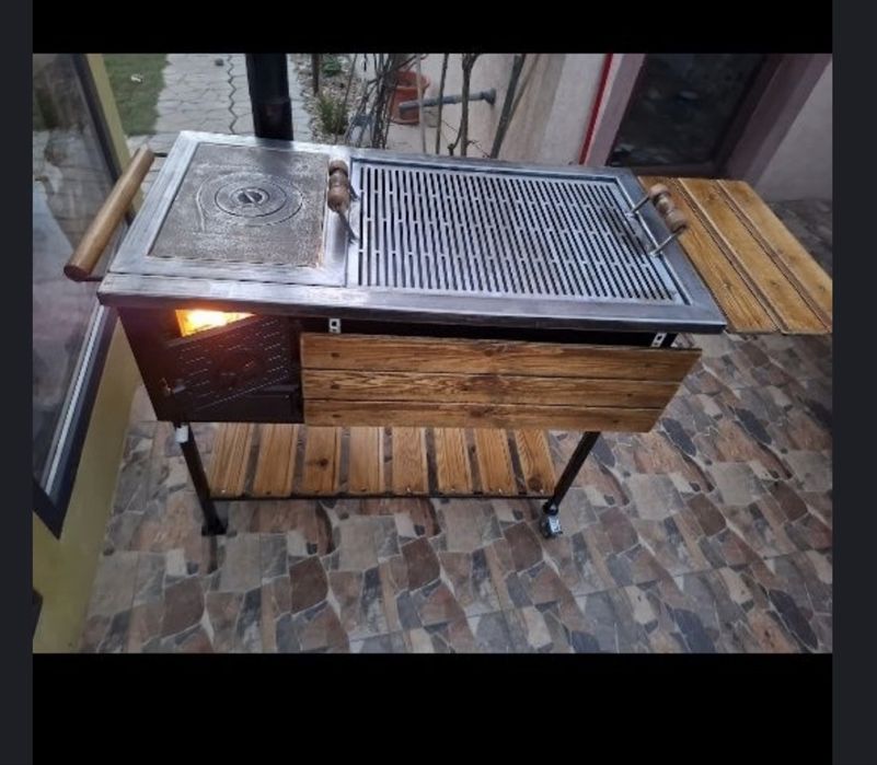 Masină de gătit cu plită si gratar/soba/friptura/pastrama