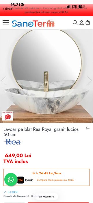 Lavoar Rea 60 -cm