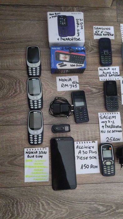 TelefoaneNOKIA 101,105.108,3310,3410 ALCATEL OT565, noi,folosite,piese