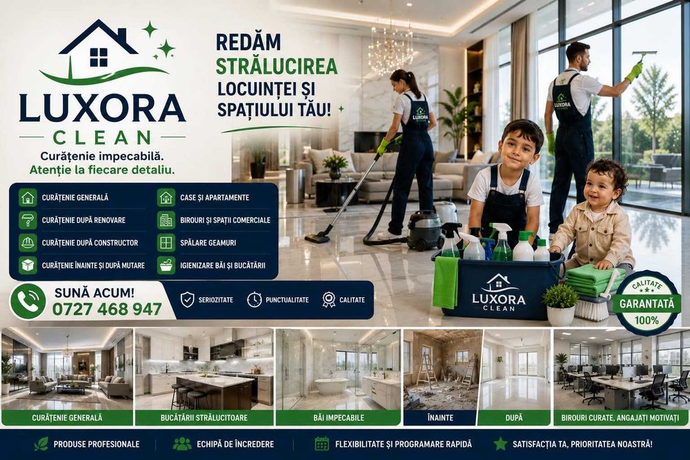 Servicii profesionale de curatenie,case,apartamente si birouri
