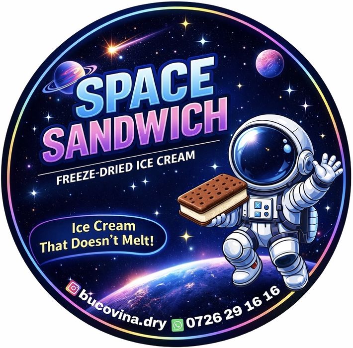 Inghetata liofilizata - Freeze Dried Ice Cream Sandwish
