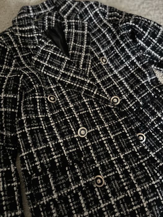 Твидовый двубортный пиджак