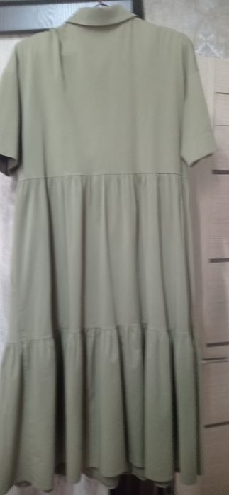 Женская одежда. Платье из лавсановой. С двумя карманами.