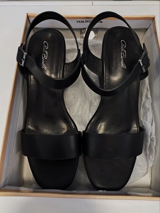 Ежедневни дамски сандали на платформа в черно PAOLO BOCELLI Номер 39.