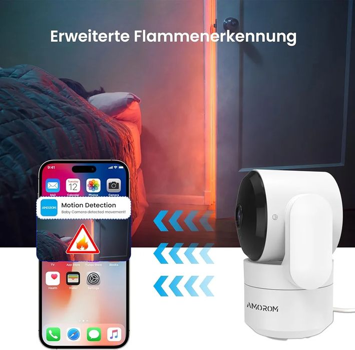 Camera de supraveghere AMOROM, Wi-Fi, HD, Motion Alert - doar Brasov