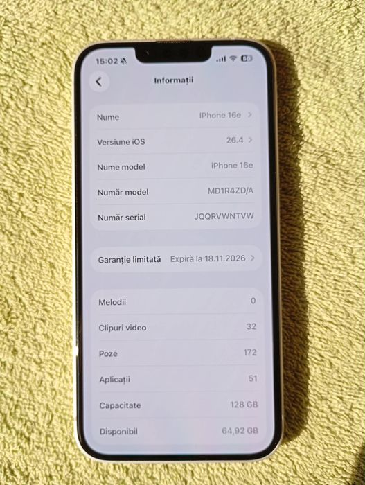 iPhone 16e 128GB IMPECABIL (Brăila)