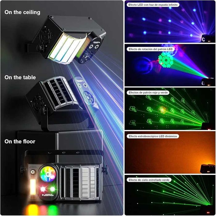 Lumini de scena/DJ/nunta stroboscop cu laser 5 in 1 cu telecomanda