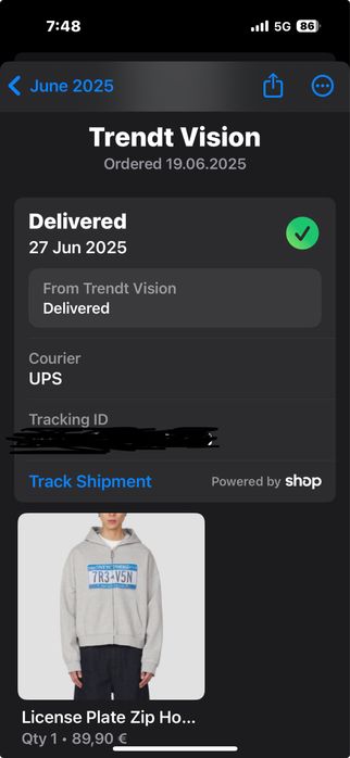 Trendt Vision License Plate Zip Hoodie