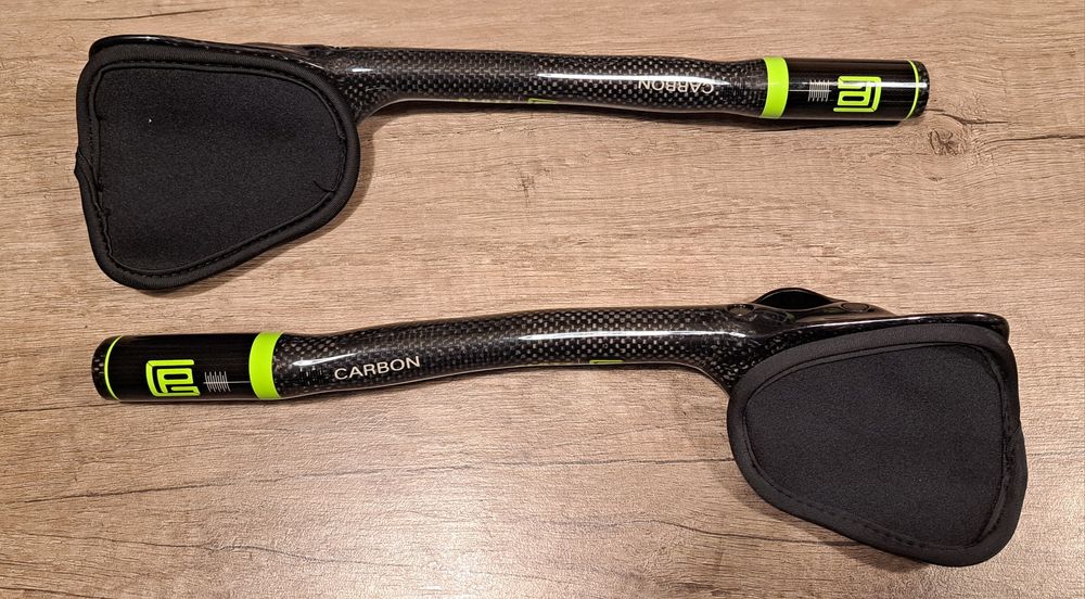 Aerobar/ extensii ghidon carbon + înălțători 20 mm