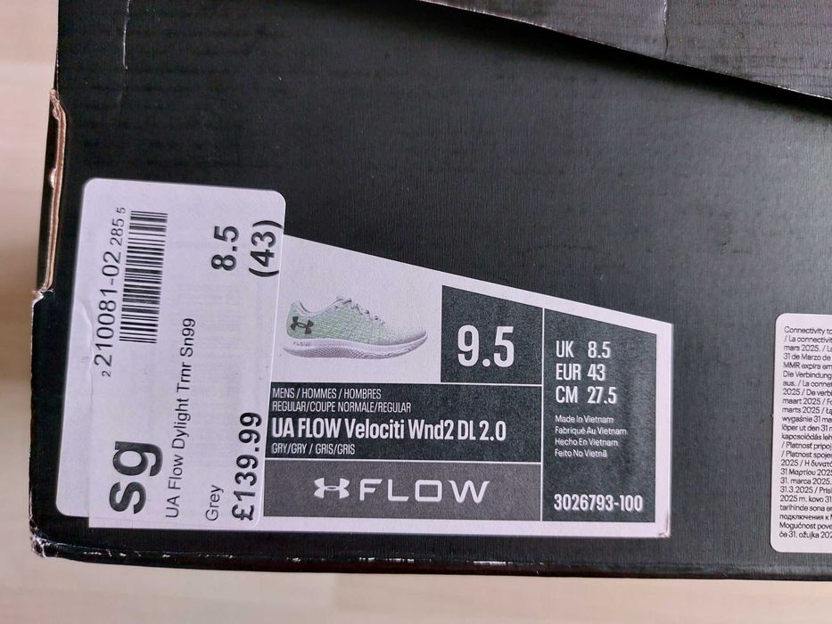 Under Armour UA FLOW Velociti Wind 2, marime 43, conexiune bluetooth