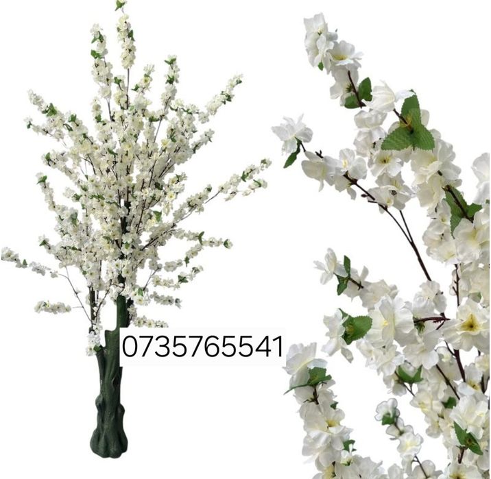 Planta artificiala cu flori in ghiveci,magnolie 120 CM cires japonez 180 CM