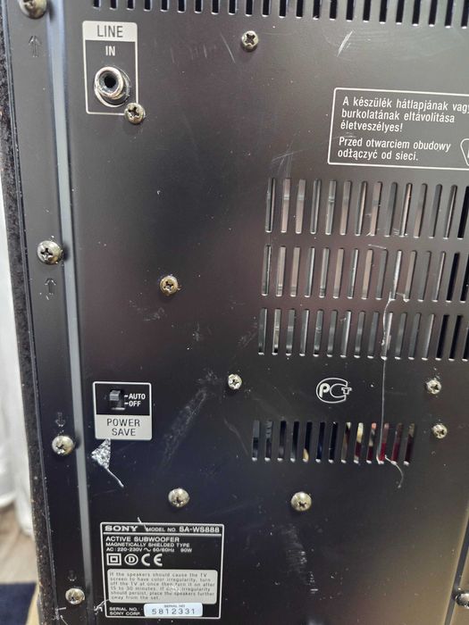 Subwoofer Audio Activ SONY SA-WS888 cu Statie Interna pt El