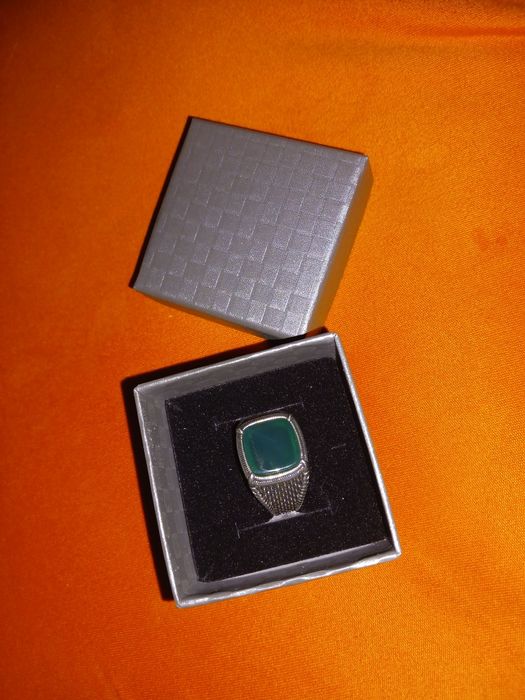 inel argint 925 cu piatra semipretioasa verde