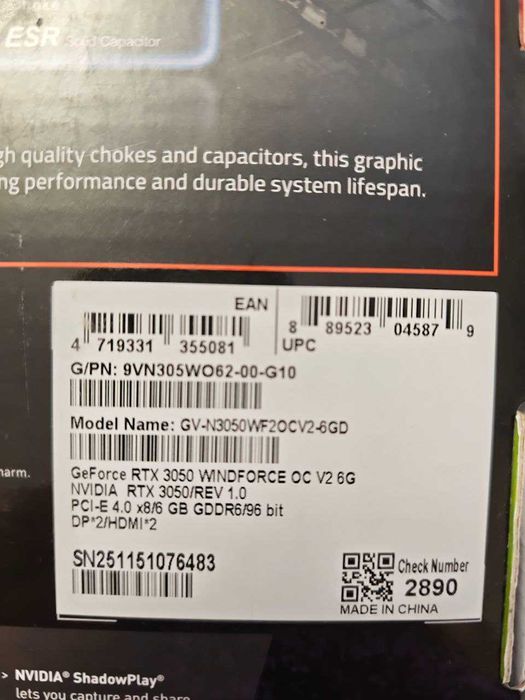 Видеокарта GeForce 3050 - 6gb НОВАЯ