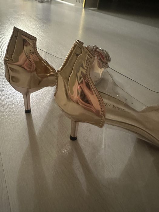 Туфли золото - прозрачные