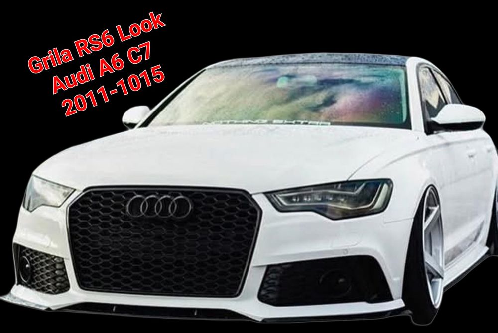 Grila-Fagure-RS6-Look-Audi-A6-C7-2011-2015-Negru-Lucios-2012-2013-2014