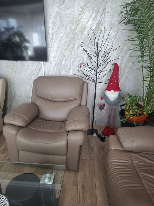Canapele piele naturala cu recliner