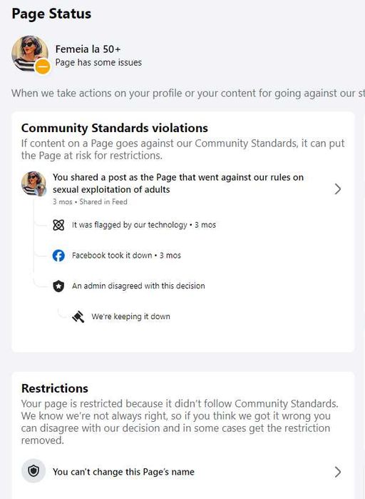 Pagina Facebook de vanzare