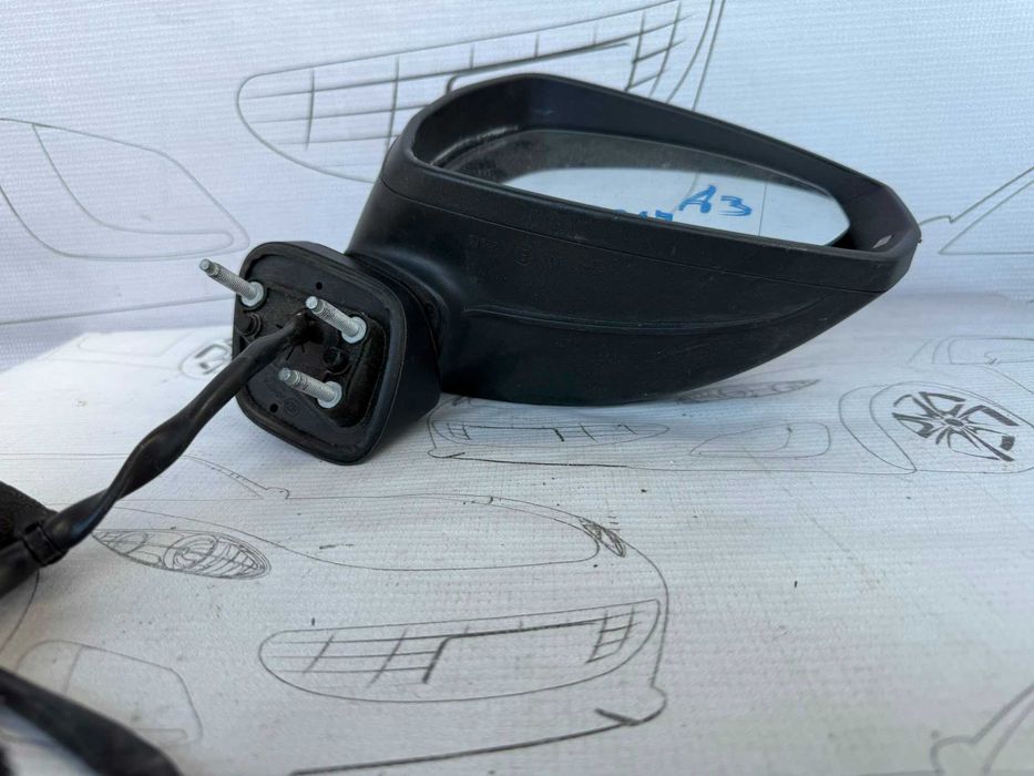 Oglindă Retrovizoare Dreaptă Electrică cu Rabatare și Semnalizare 6 Pini Audi A3 S3 8V 8V2857410F / 857410F 2017 / [2013-2019] / (5A3)