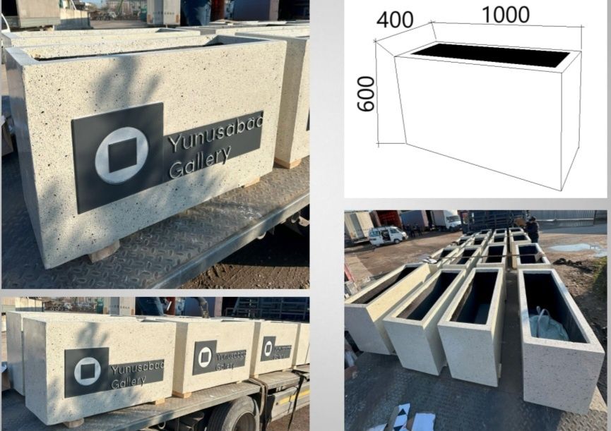 "Гул тувак Beton tuvak – zamonaviy va mustahkam guldon (Restaran/ofis/