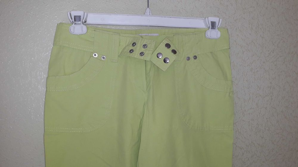 Дамски дънки (зелено, бяло)