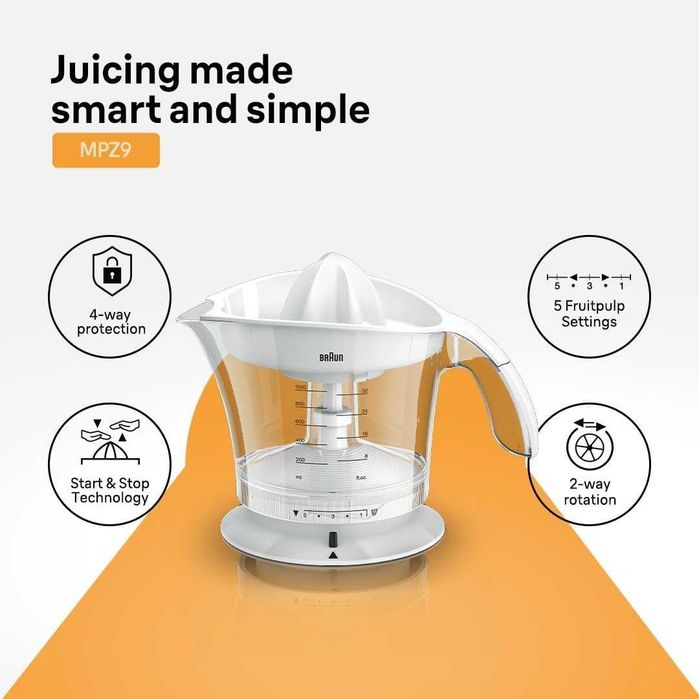 ЦИТРУС ПРЕСА BRAUN CJ301BI MPZ9 20 W CITRUS JUICER