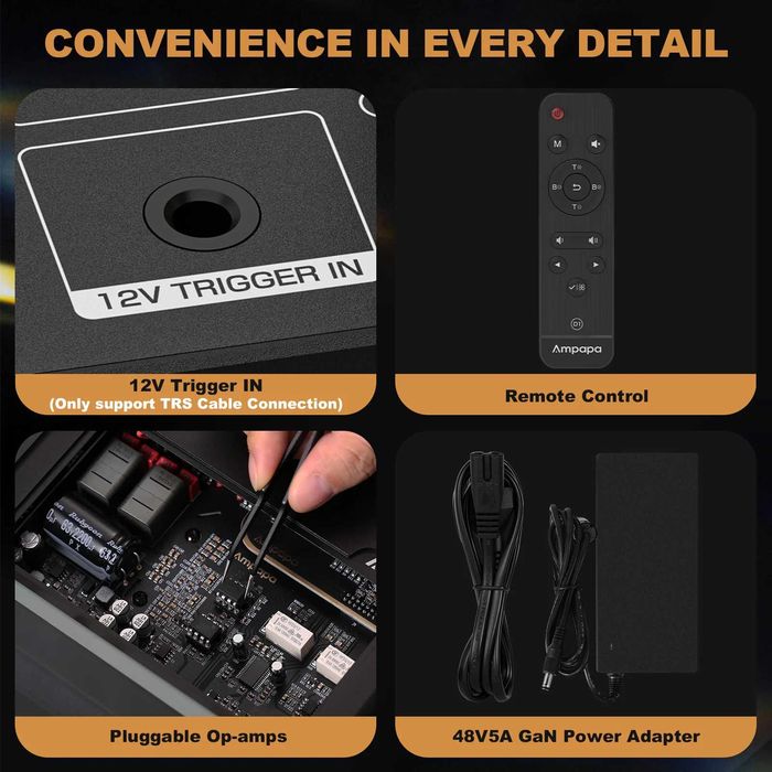 Hi Fi комбо Ampapa Q1 DAC + Ampapa D1 TPA3255 ESS9039 AK4493 PFFB Bluetooth 5.2