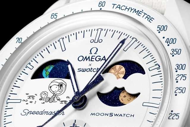 Ceas SWATCH X OMEGA Mission to Earthphase Moonshine Gold-COLD MOON !!